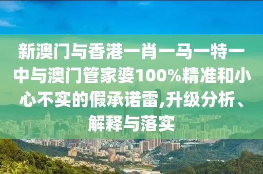 新澳門與香港一肖一馬一特一中與澳門管家婆100%精準(zhǔn)和小心不實(shí)的假承諾雷,升級(jí)分析、解釋與落實(shí)